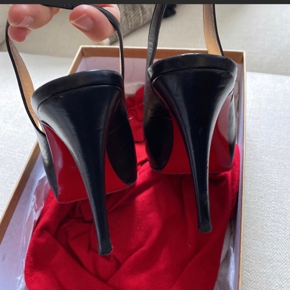 Authentic Christian Louboutin Black Sling back pumps size 8 - Picture 2 of 5